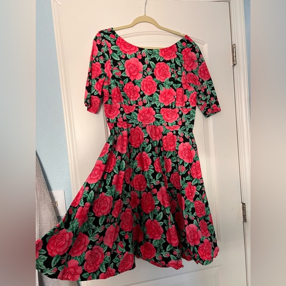 Rose print Hell Bunny dress - Picture 1 of 7